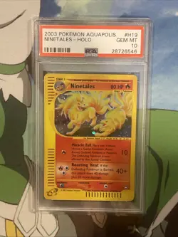 Pokemon Ninetales Aquapolis Holo Rare #H19 PSA 10 Gem Mint - Image 1