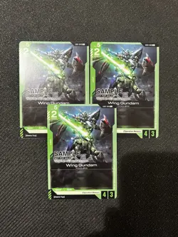 Gundam Card Game Wing Gundam GD01-040 C Playset Of 3 Beta - Image 2