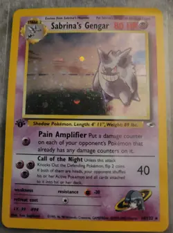 Sabrina's Gengar First Edition Holo Card 014/132 Gym Heroes - Image 1