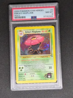 Erika's Vileplume 5/132 PSA 8 Near Mint Pokemon Card 2000 Gym Heroes - Image 1