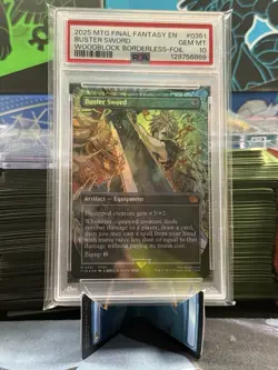 Buster Sword #0351 2025 Magic MTG Final Fantasy Woodblock Borderless-Foil PSA 10 - Image 1