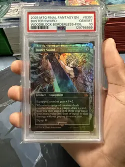 Buster Sword #0351 2025 Magic MTG Final Fantasy Woodblock Borderless-Foil PSA 10 - Image 3