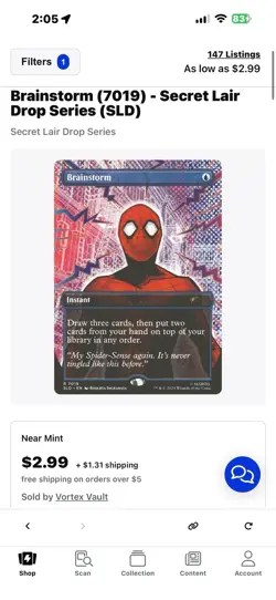Magic: The Gathering Secret Lair Drop NM Spider-Man Brainstorm (7019) - Image 1
