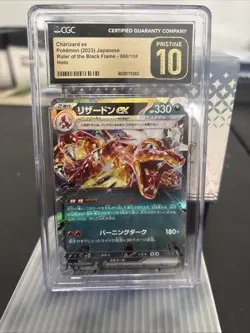 CGC 10 PRISTINE Japanese Pokemon 2023 Charizard ex 066/108 Ruler Black Flame SV3 - Image 1