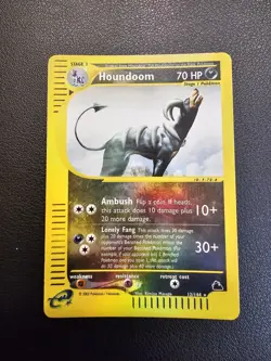 Pokemon HOUNDOOM 12/144 | REVERSE HOLO | LP Light Play | Skyridge | 2003 - Image 1