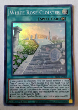 Yu-Gi-Oh White Rose Cloister 1st edition Super Rare KICO-EN019 - Image 1
