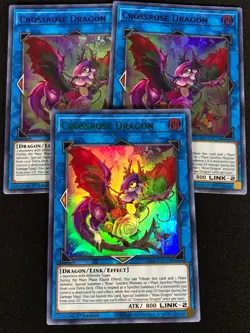 Yugioh Crossrose Dragon LDS2-EN114 1st Ultra x3 (NM) - Image 1