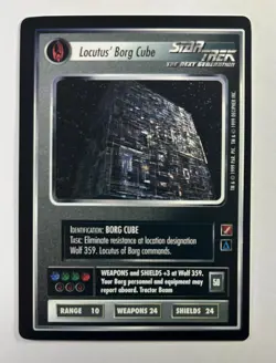 Star Trek CCG 1E Blaze of Glory LOCUTUS' BORG CUBE Rare Card LP - Image 1