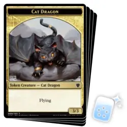 CAT DRAGON TOKEN (9/11) X4 Commander 2017 Magic MTG MINT CARD - Image 1
