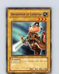 Yu-Gi-Oh TCG Swordsman Of Landstar SDJ-002 1st Edition Common Card Played LP - Image 1