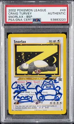 2002 POKEMON LEAGUE PROMO BLACK STAR #49 SNORLAX PSA AUTHENTIC AUTO AUTHENTIC - Image 1
