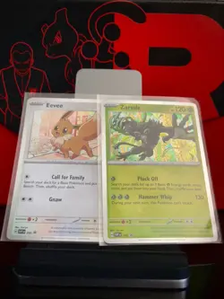 Eevee & Zarude Scarlet Violet SVP 199 200 Black Star Promo Destined Pokemon Tcg - Image 1