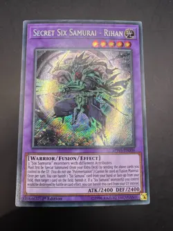 YUGIOH SECRET SIX SAMURAI - RIHAN SECRET RARE 1ST NM SPWA-EN006 - Image 1