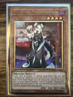 Yu-Gi-Oh Chamber Dragonmaid MGED-EN022 Gold Rare 1st Edition Near Mint Condition - Image 1