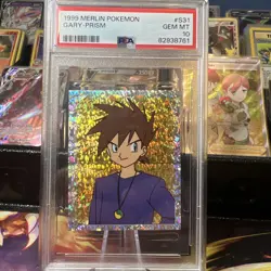 Gary Prism Holo PSA 10 Pokemon Sticker / Card S31 1999 Merlin GEM MINT LOW POP - Image 1