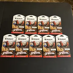 9x Magic The Gathering Marvel Spider-Man Sleeved Play Boosters All New & Sealed! - Image 1