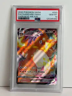 2020 POKEMON SWORD & SHIELD DARKNESS ABLAZE #020 FULL ART/CHARIZARD VMAX PSA 10 - Image 1