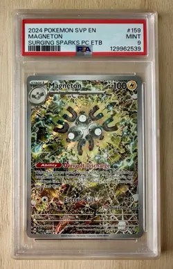 Pokemon Surging Sparks Magneton 159 Pokemon Center PSA 9 Mint - Image 1