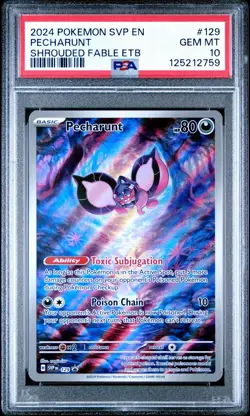 2024 POKEMON SVP EN-SV BLACK STAR PROMO #129 PECHARUNT PSA 10 - Image 1