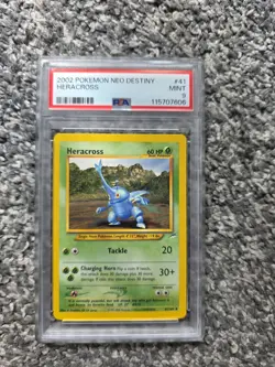 PSA 9 Heracross - 41/105 2002 Neo Destiny Unlimited Rare Pokemon Card - Image 1