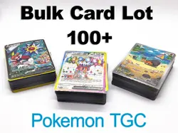 Pokemon TCG 100 Cards Bulk Lot +5 Holos +1 (V, VMAX, ex, GX or VSTAR) Any Era 731329511228 - Image 1