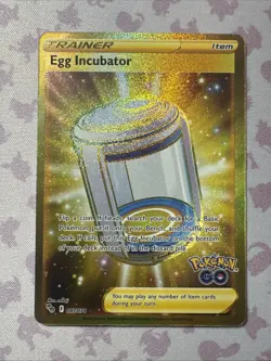 Egg Incubator 087/078 Gold Secret Rare Pokemon GO Trainer Card Mint NM/M - Image 1