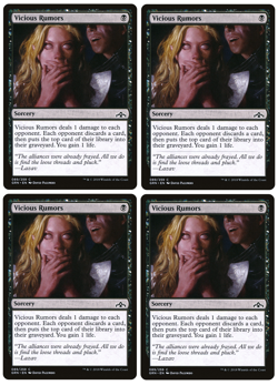 MTG - 4 x Vicious Rumors (Playset of 4) - Sorcery - Guilds of Ravnica (GRN) - LP - Image 1