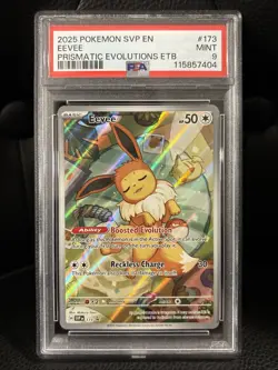 2025 POKEMON SVP EN-SV PRISMATIC EVOLUTIONS BLACK STAR PROMO #173 EEVEE PSA 9 - Image 1