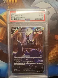 2021 POKEMON SWORD & SHIELD EVOLVING SKIES #189 FULL ART/UMBREON V PSA 9 - Image 1