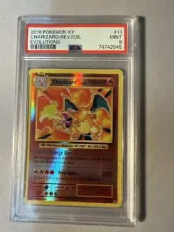 2016 POKEMON XY EVOLUTIONS #11 CHARIZARD-REVERSE FOIL PSA 9 - Image 1