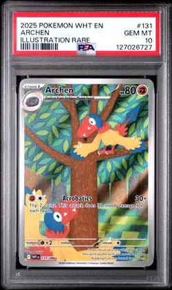 PSA 10 Archen 131/086 Pokemon White Flare WHT EN Illustration Rare 2025 GEM MINT - Image 1