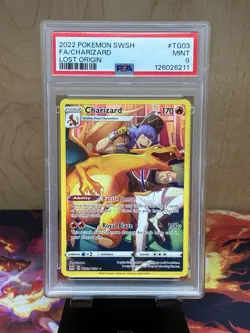 2022 POKEMON SWORD & SHIELD LOST ORIGIN #TG03 FULL ART/CHARIZARD PSA 9 - Image 1