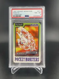 1997 Pokemon Pocket Monsters Carddass File Ponyta PSA 8 #077 - Image 1