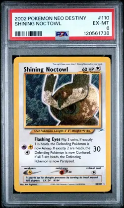 2002 POKEMON NEO DESTINY #110 SHINING NOCTOWL PSA 6 - Image 1
