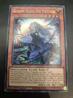 YUGIOH GUIDING QUEM, THE VIRTUOUS SECRET RARE NM MP24-EN078 - Image 1