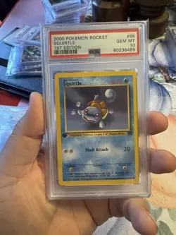 2000 Pokemon Team Rocket #68/82 Squirtle 1st Edition PSA 10 GEM MT TCG CARD - Image 3