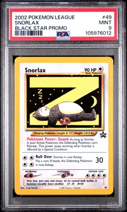 Pokemon card snorlax 49 Wizard Black Star promo PSA 9 MINT - Image 3