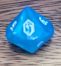 Magic the Gathering Final Fantasy Crystal counter Gem Blue D10 - Image 2