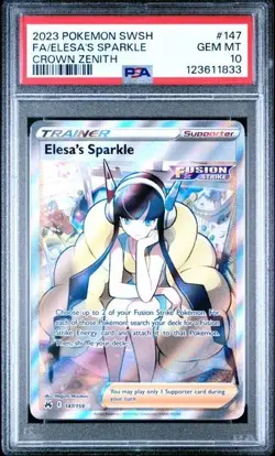 PSA 10 Elesa’s Sparkle 147/159 Crown Zenith Full Art GEM MINT Pokemon TCG - Image 1