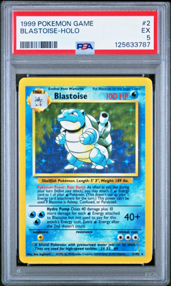 PSA 5 1999 Base Set Blastoise 2/102 Holo Foil Pokemon WOTC Unlimited Rare - Image 1