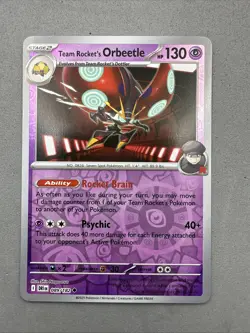 Pokemon TCG * Destined Rivals 089/182 Team Rocket's Orbeetle * REVERSE HOLO * NM - Image 1