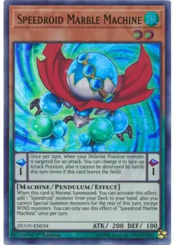 Yugioh - Speedroid Marble Machine (Ultra Rare) (1st Edition) - DUOV-EN034 P - Image 1