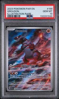 PSA 10 GEM MINT 2023 Pokemon Groudon Paradox Rift Illustration Rare PAR EN 199 - Image 1