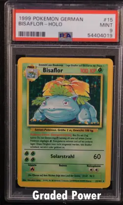 Base Set Unlimited German Venusaur GERMAN PSA 9 HOLO (4019) 15/102 Pokemon - Image 1