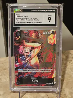 Koby Offline Regional Finalist 2023 One Piece Promotion Cards OP-PR CGC Mint 9 - Image 1
