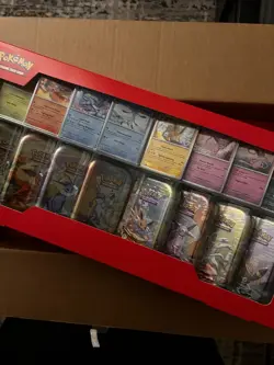 Pokemon Prismatic Evolutions 8 Mini-Tins w Promo Cards Costco 2-pack IN HAND - Image 1