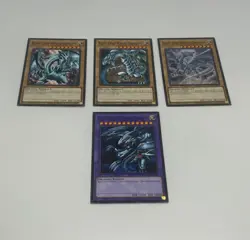 4x Blue Eyes White Dragon Yu-Gi-Oh TCG Card Lot Ultimate & Different Arts SDWD - Image 1