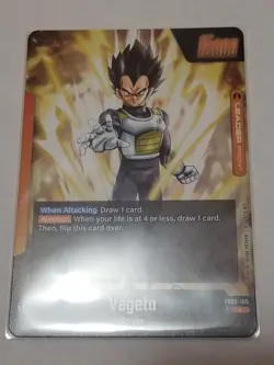 Dragon Ball Super Card Game Fusion World Blazing Aura Vegeta FB02-105 Reg Leader - Image 2