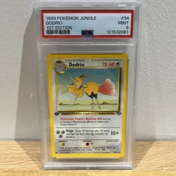 Pokemon Cards: Jungle 1st Edition Uncommon: Dodrio 34/64 PSA 9 - Image 1