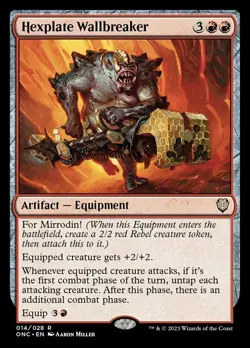 MTG Hexplate Wallbreaker, Light Play, English Commander: Phyrexia: All Will Be O - Image 1